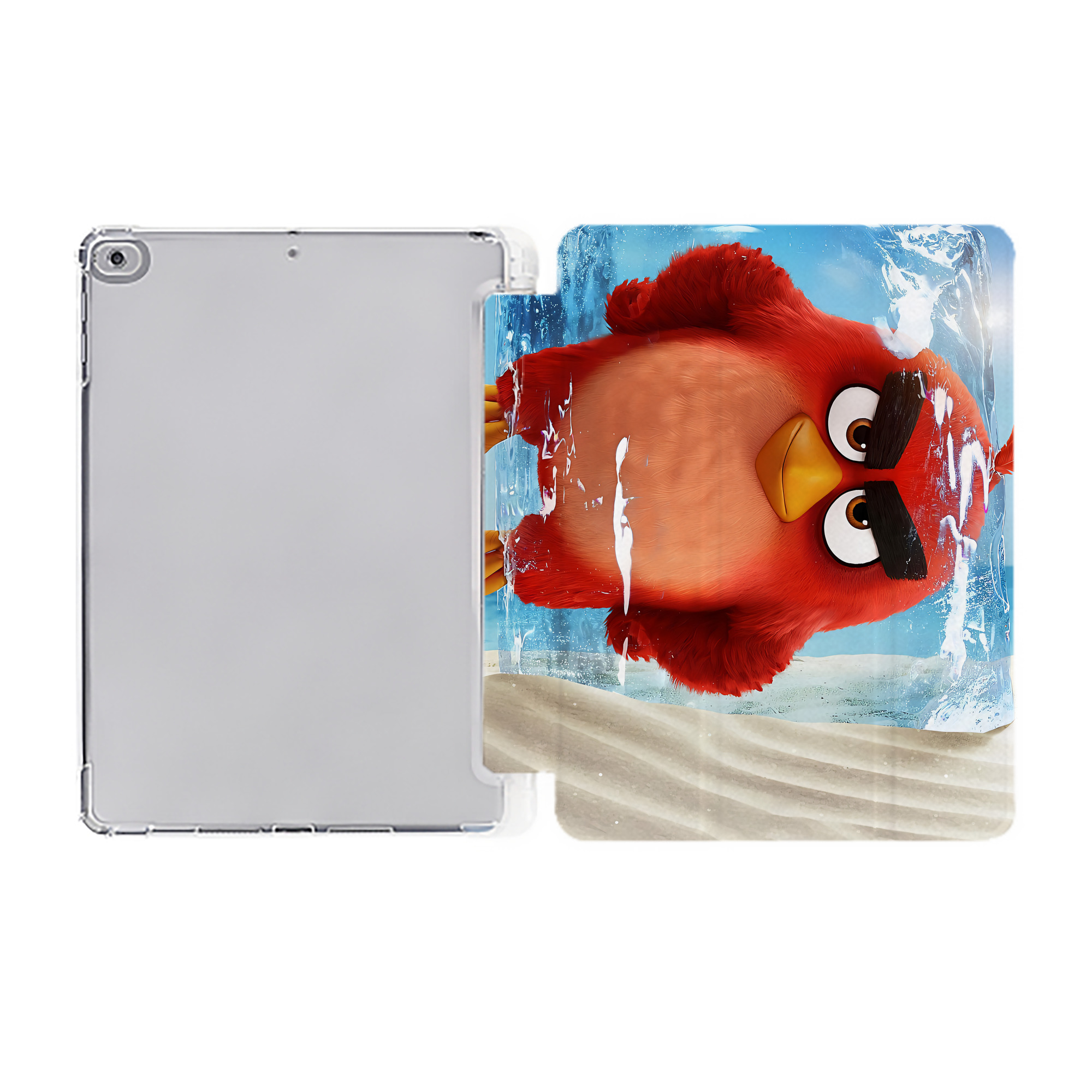 （画像用） Angry Birds アングリーバード IPad ケース ペン収納付き 三つ折りスタンド PUレザー×シリコン 対応機種9.5/10.5/10.9インチ